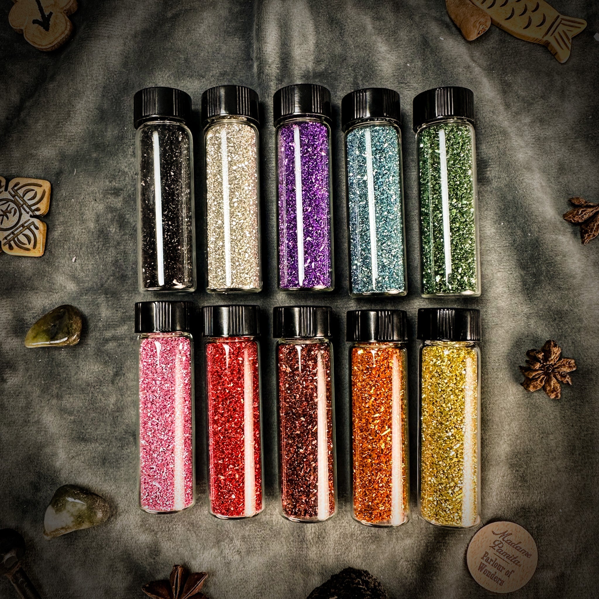 Full Collection of Old-Fashioned Real Glass Glitter