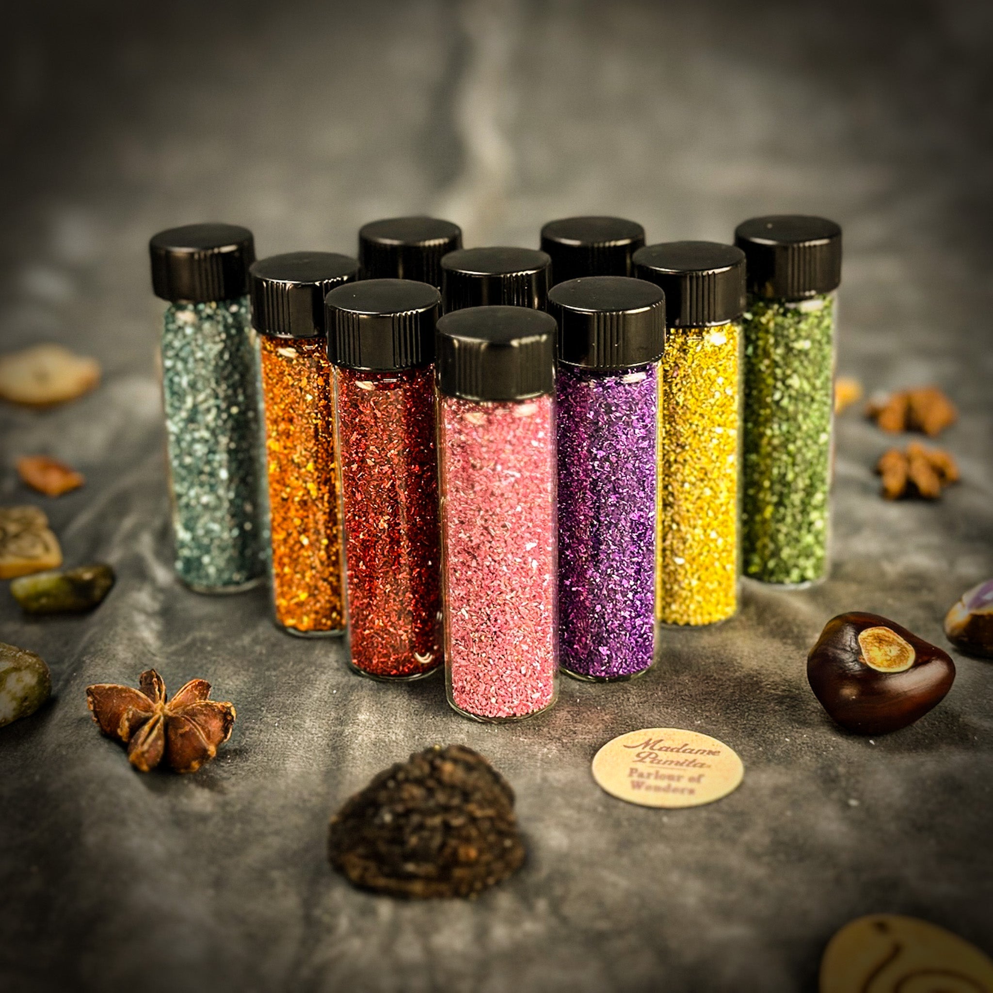 Full Collection of Old-Fashioned Real Glass Glitter