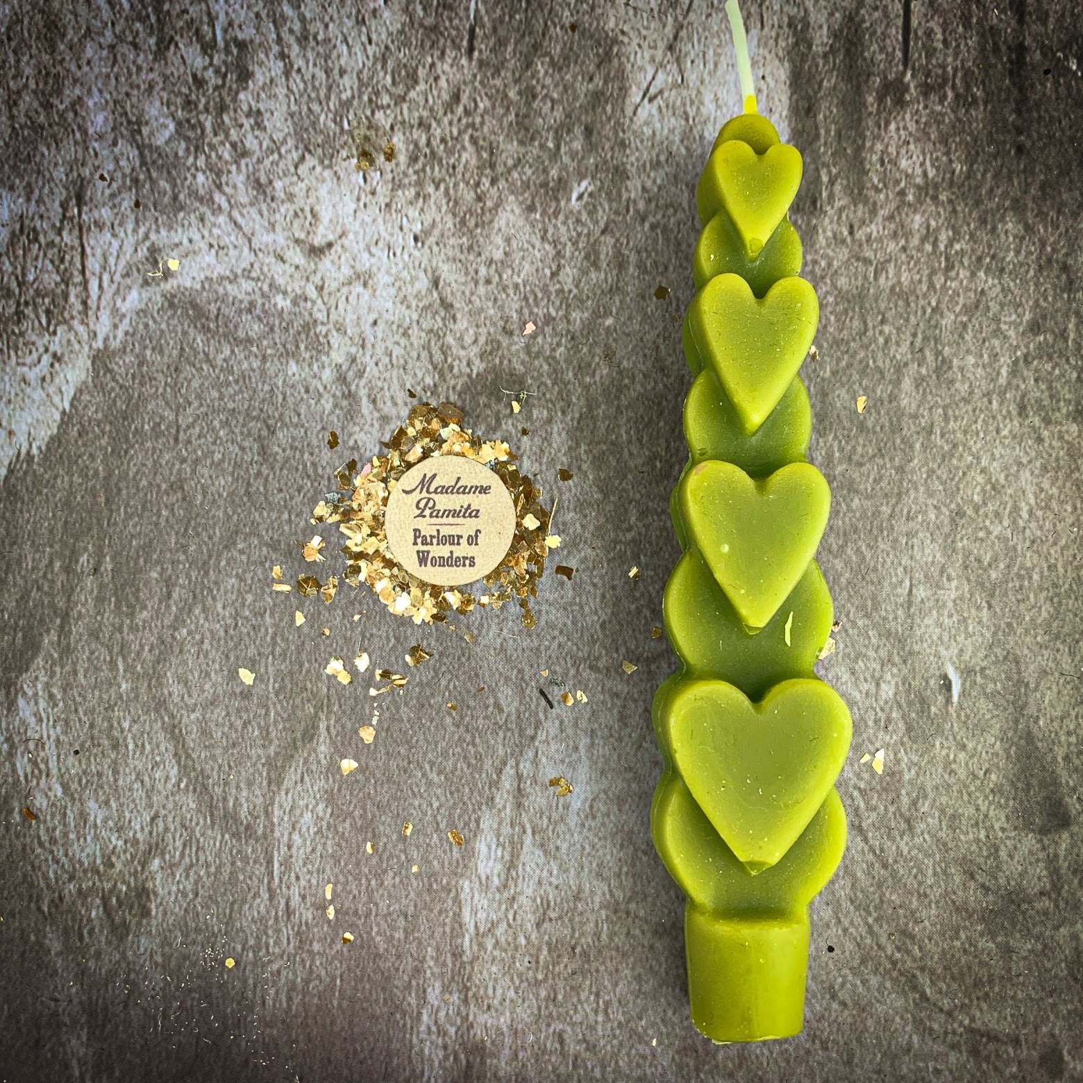 Beeswax Love Spell Heart Taper Candle