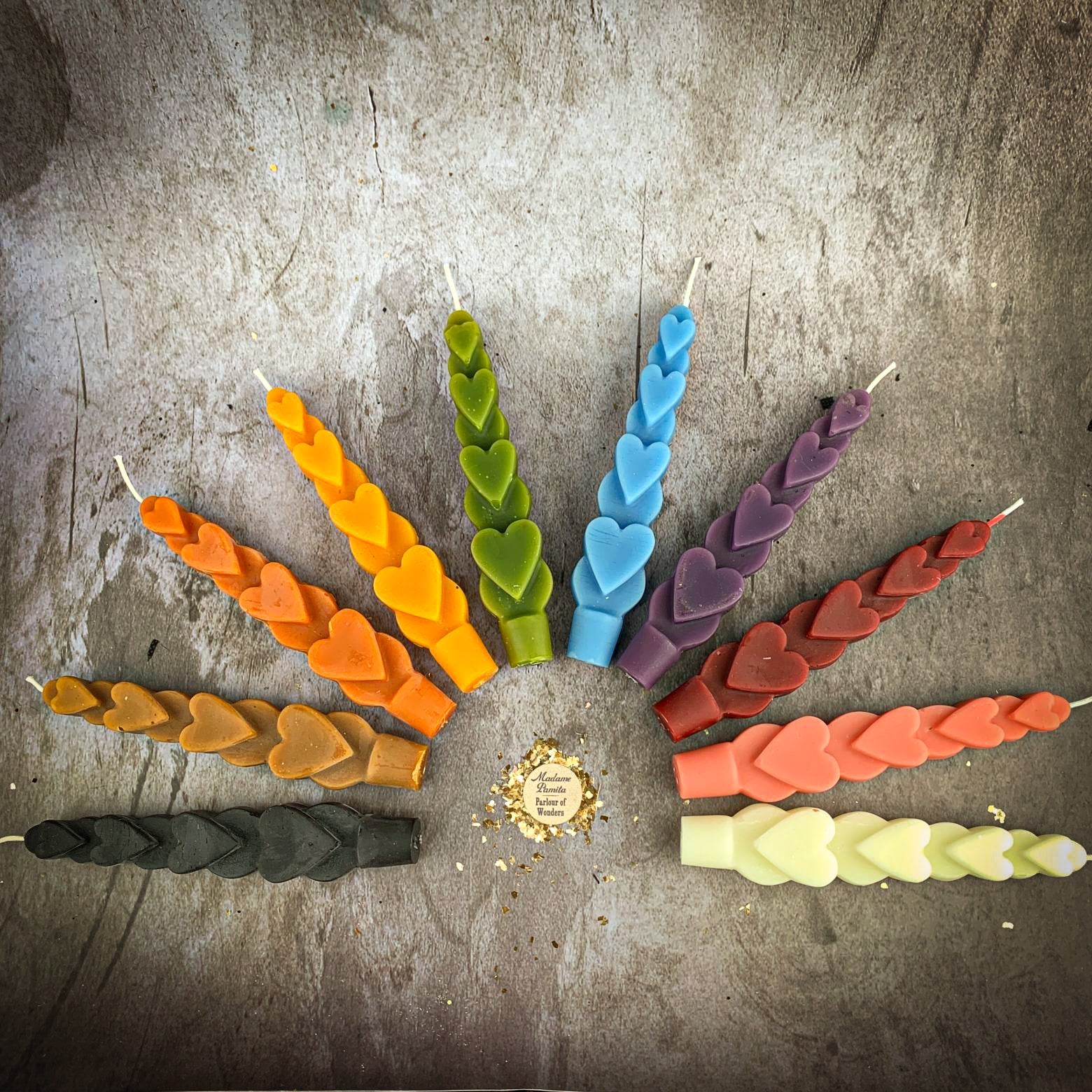 Beeswax Love Spell Heart Taper Candle