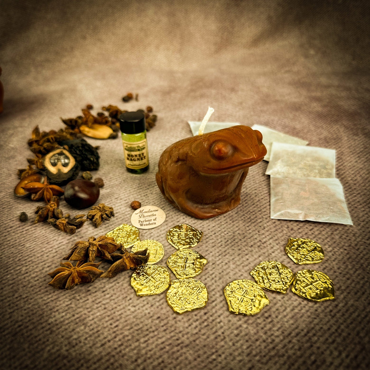 Lucky Money Frog Candle Spell Kit
