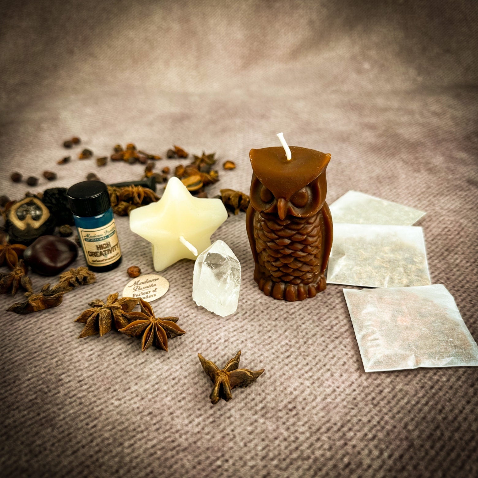 Wise Owl Wishing Star Candle Spell Kit