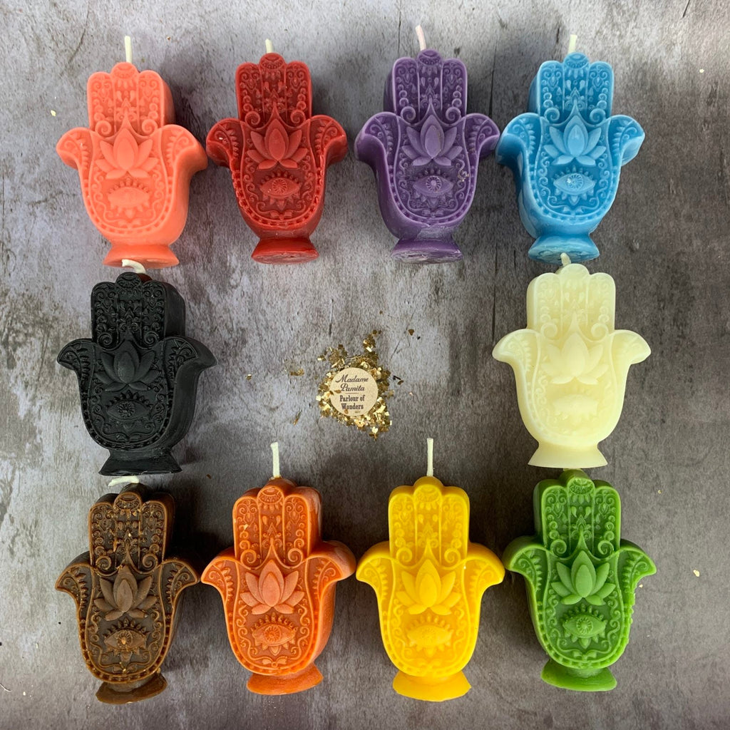 Beeswax Hamsa Hand Spell Candle