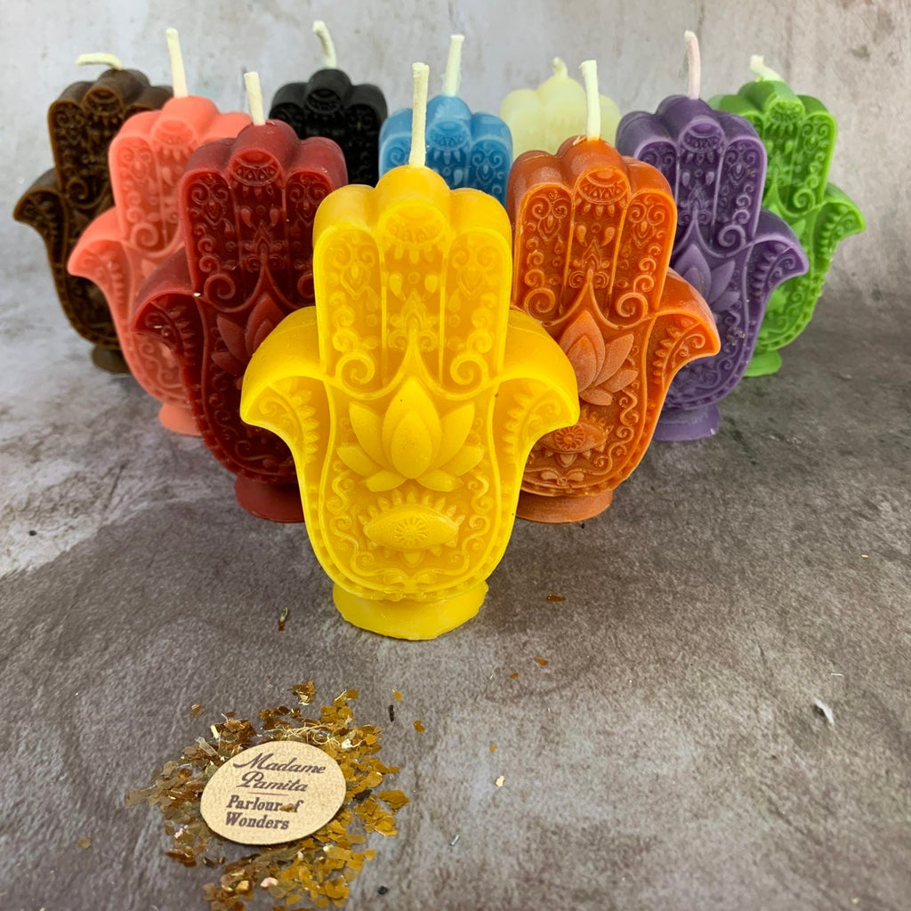 Beeswax Hamsa Hand Spell Candle