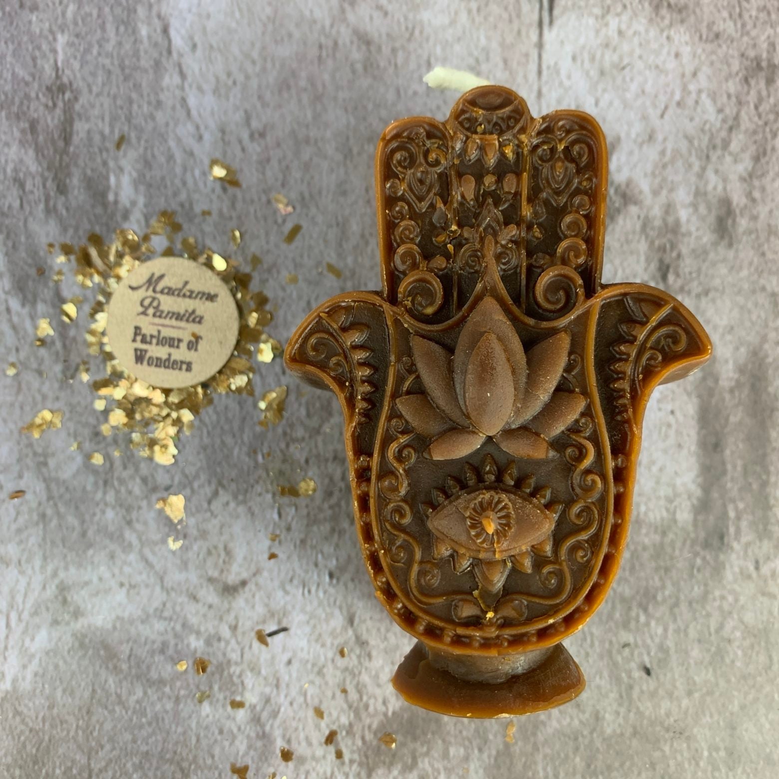 Beeswax Hamsa Hand Spell Candle