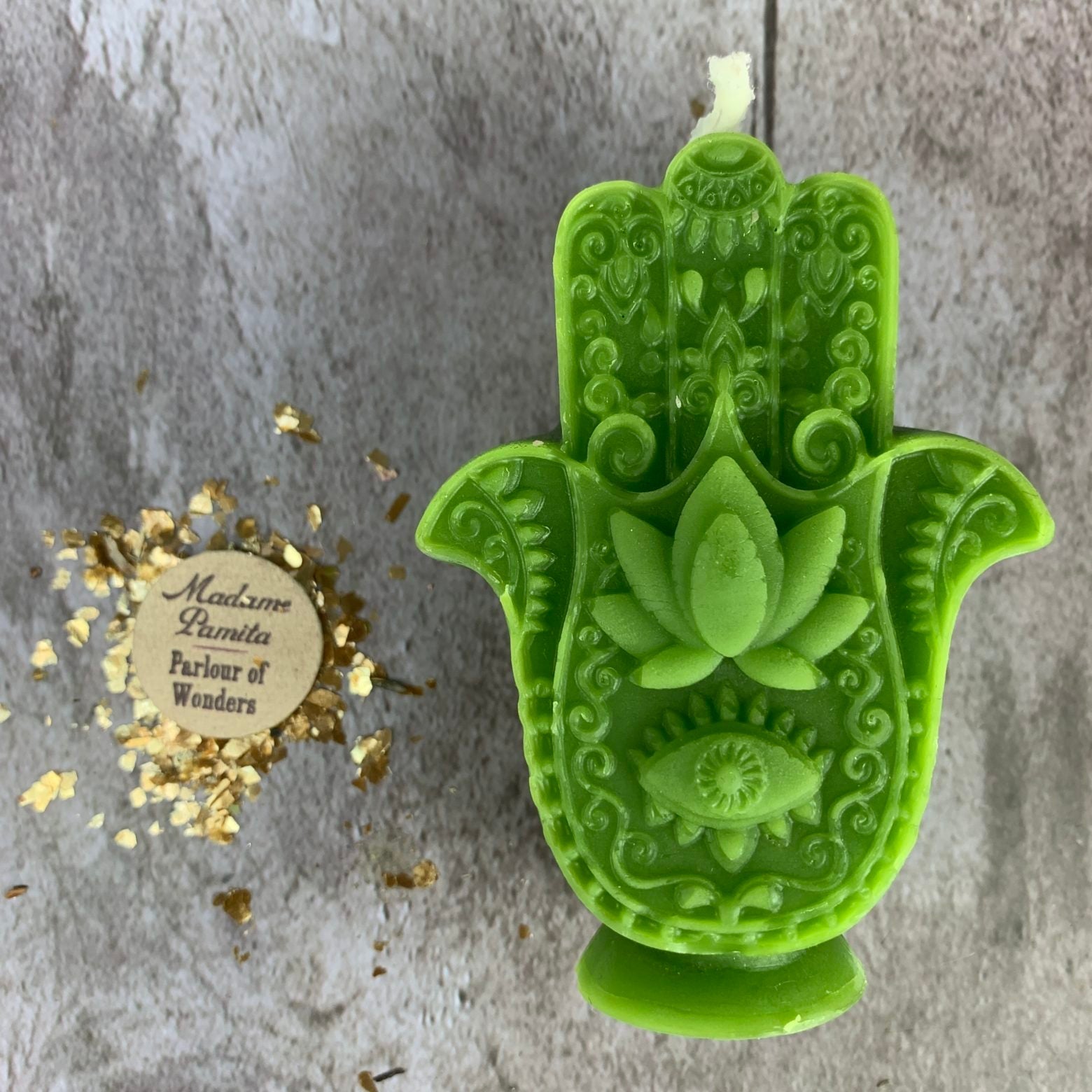 Beeswax Hamsa Hand Spell Candle