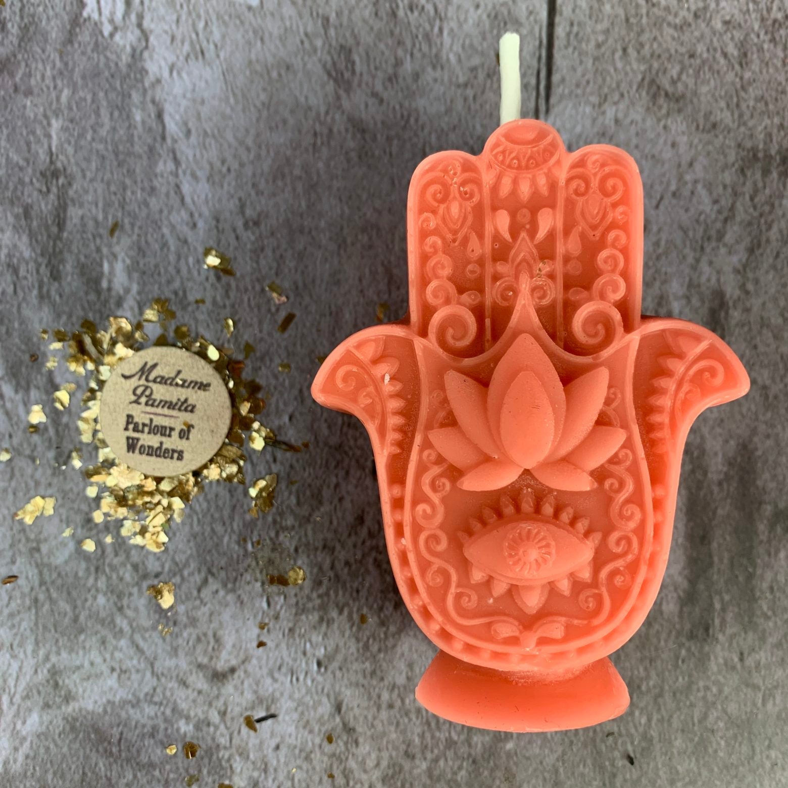 Beeswax Hamsa Hand Spell Candle