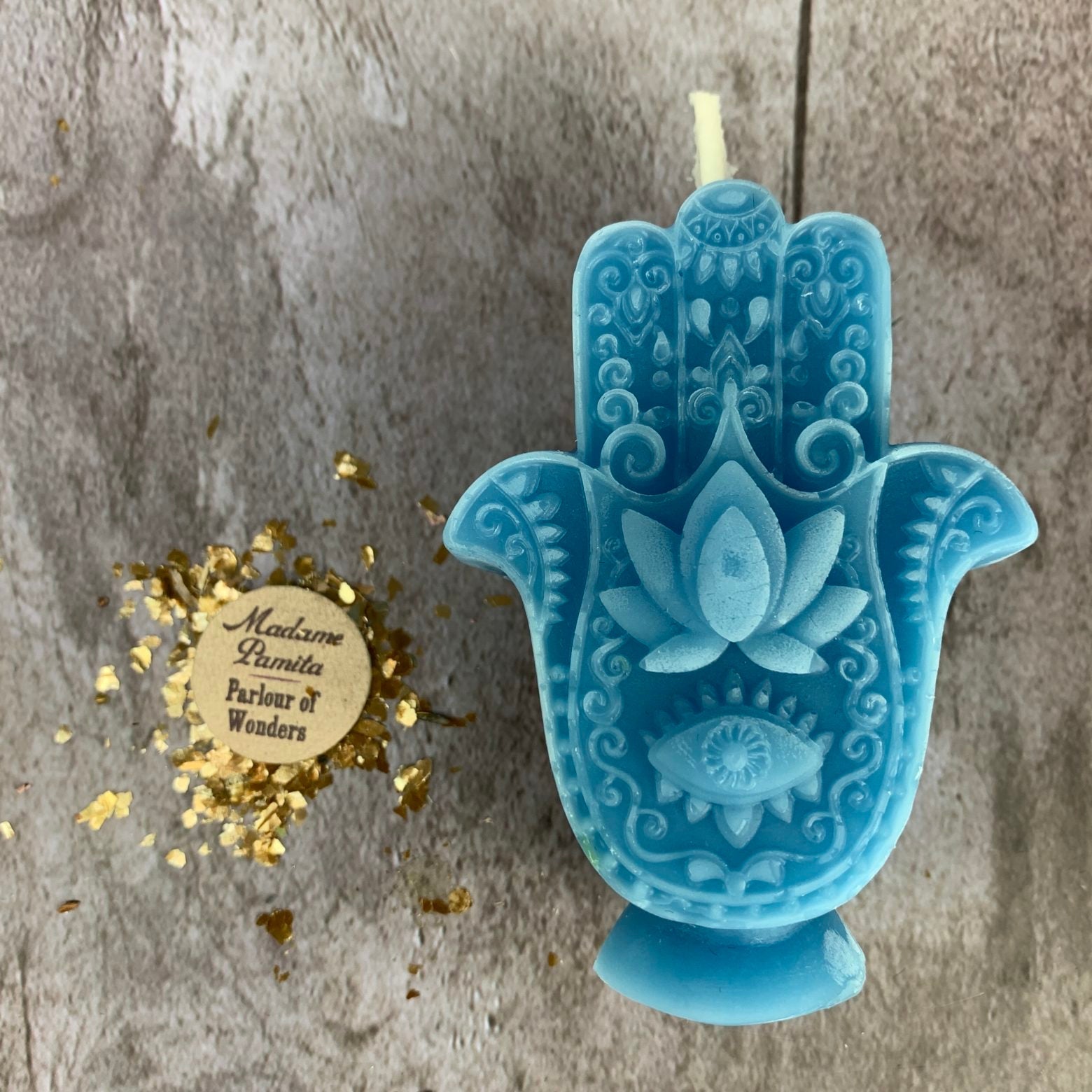 Beeswax Hamsa Hand Spell Candle