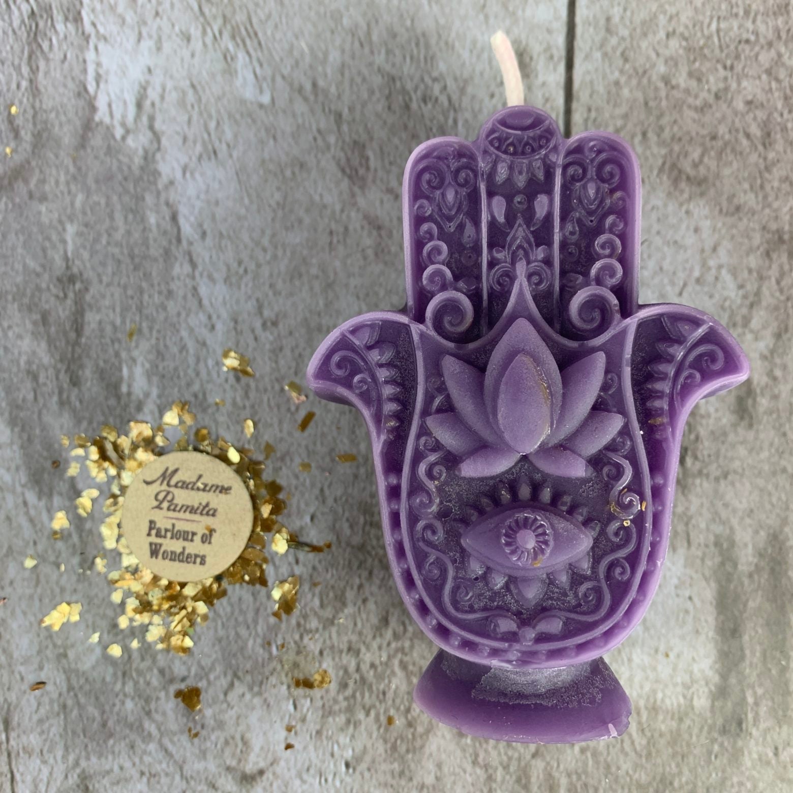 Beeswax Hamsa Hand Spell Candle