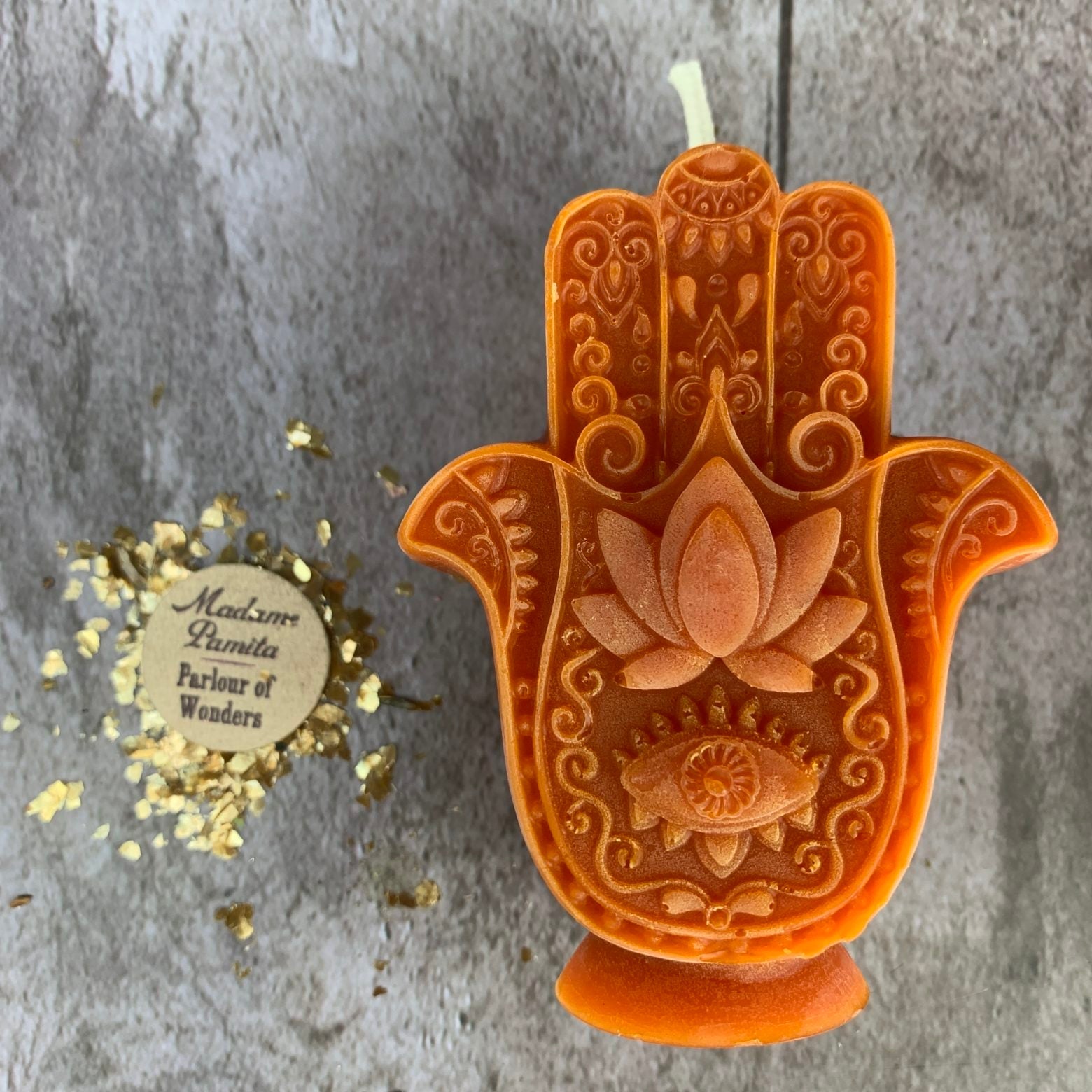 Beeswax Hamsa Hand Spell Candle