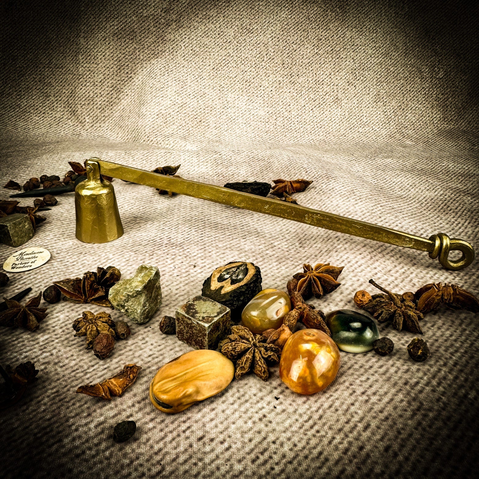 Modern Primitive Brass Plated Iron Candle Snuffer