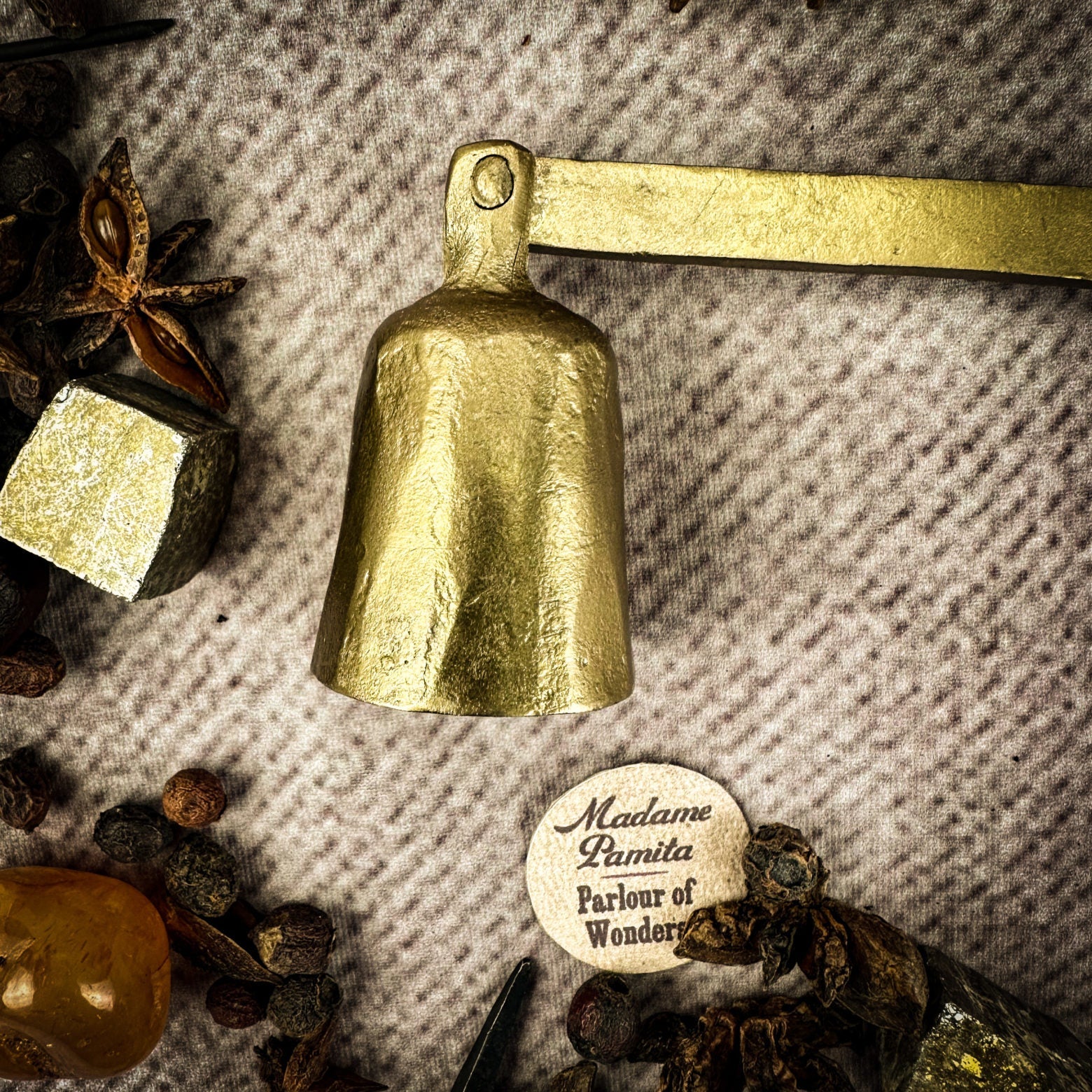 Modern Primitive Brass Plated Iron Candle Snuffer