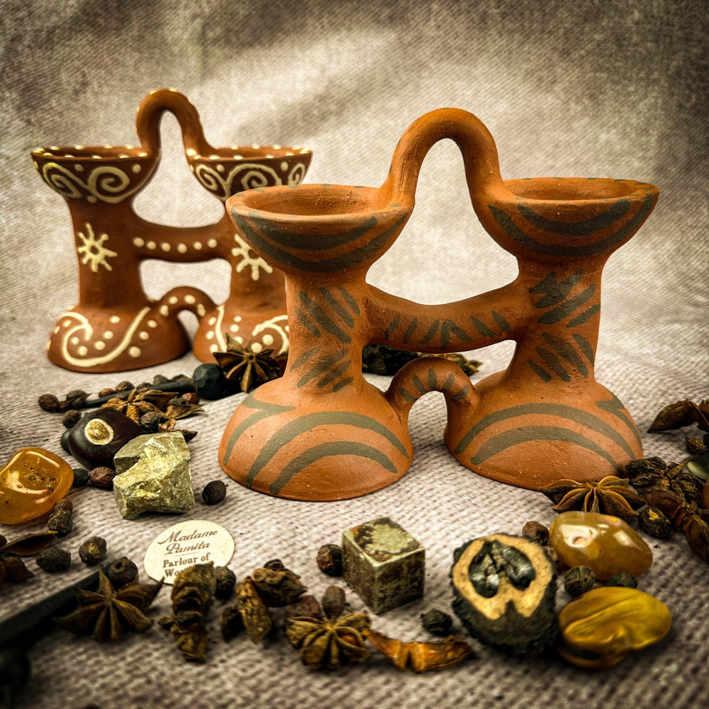 Handmade Trypillian Binoculars Statue