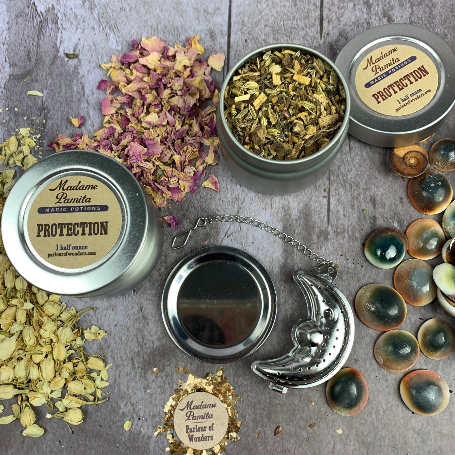 Protection Potion Spell Kit with herbs and ritual tools