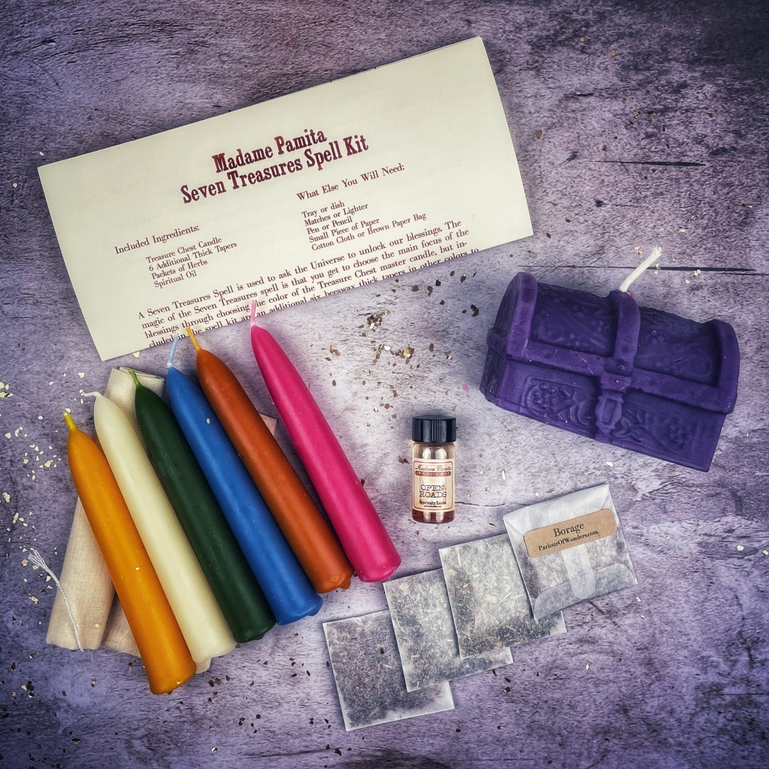 Seven Treasures Candle Spell Kit