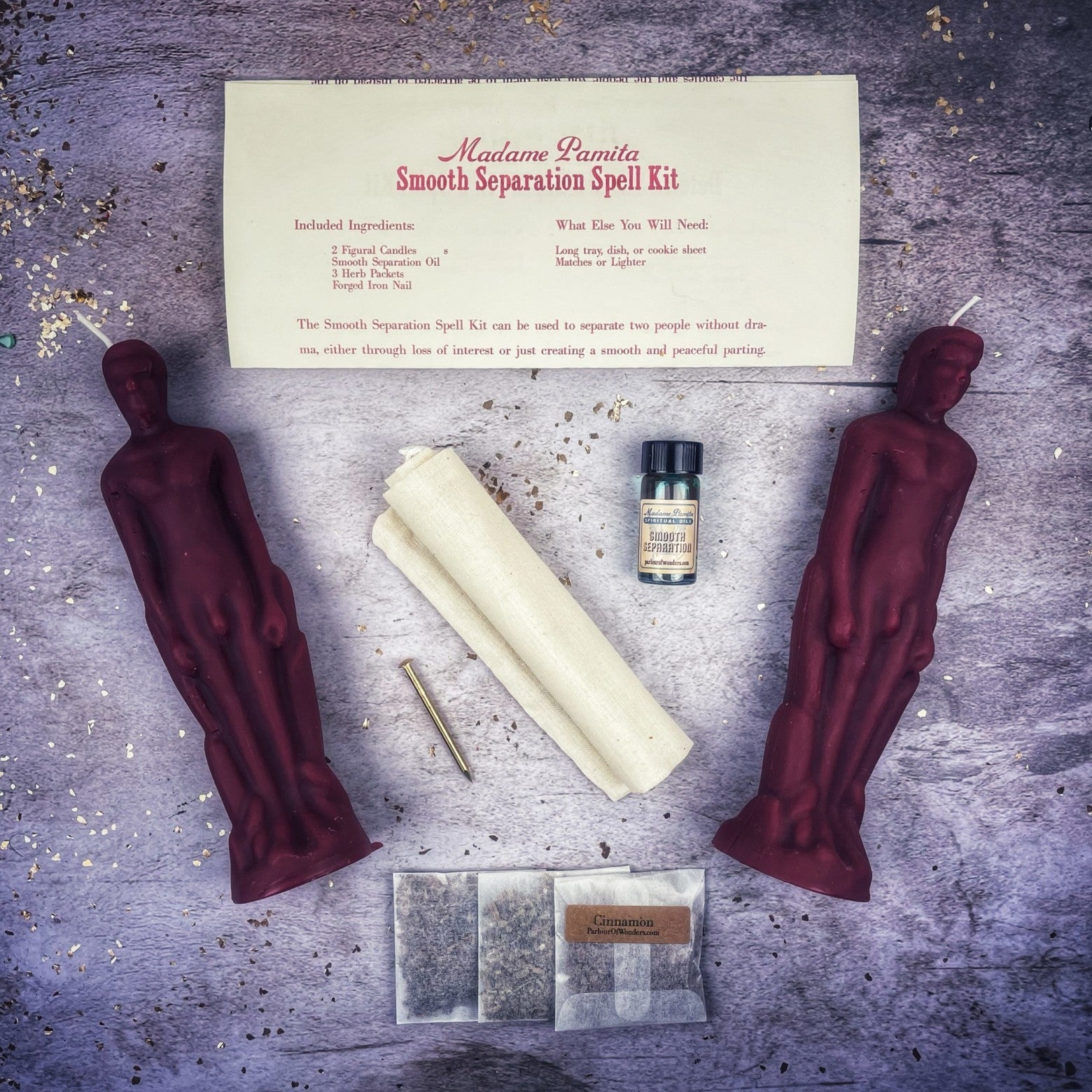 Smooth Separation Candle Spell Kit - Male/Male