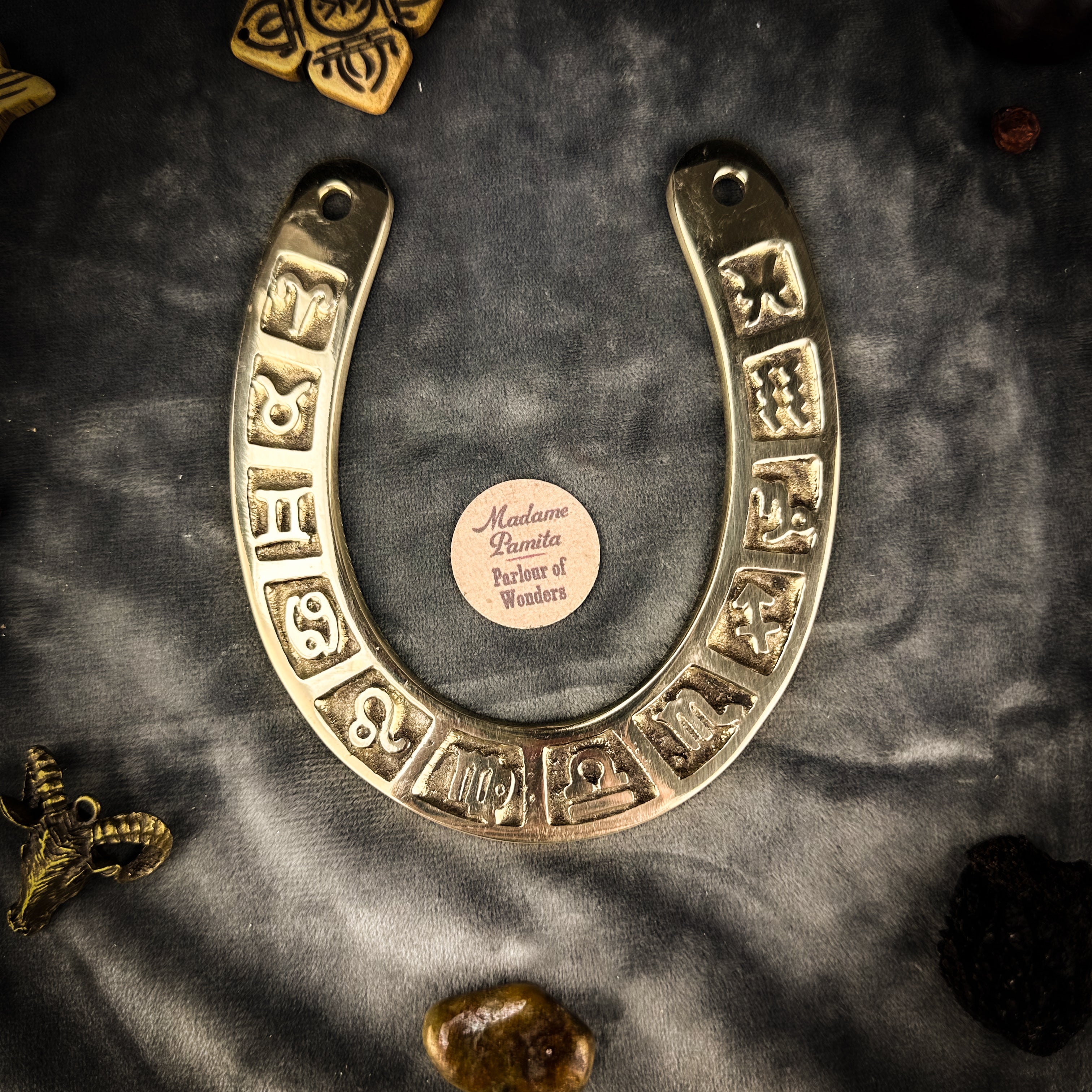 Brass Zodiac Horseshoe