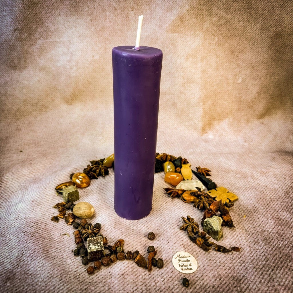 Purple Beeswax Vigil Candle and Vigil Refill