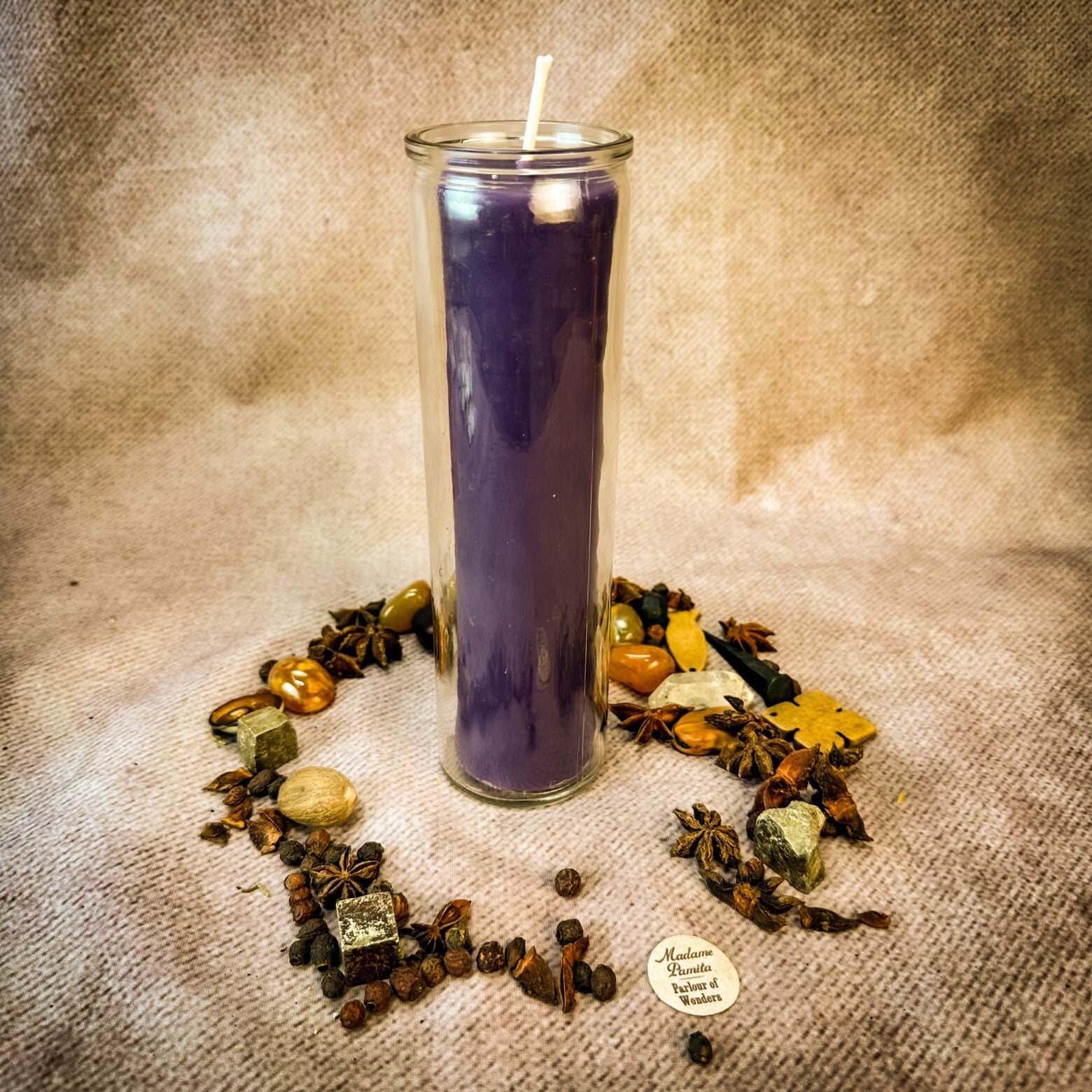 Purple Beeswax Vigil Candle and Vigil Refill