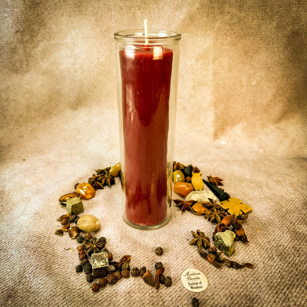 Red Beeswax Vigil Candle and Vigil Refill