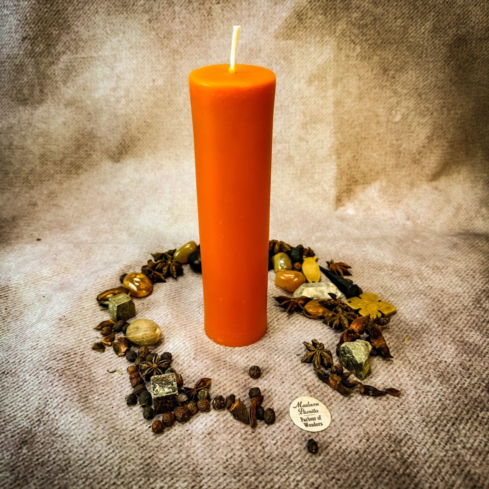 Orange Beeswax Vigil Candle and Vigil Refill