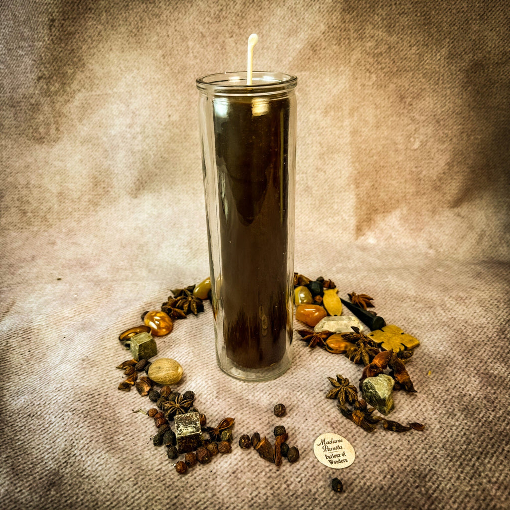 Brown Beeswax Vigil Candle and Vigil Refill