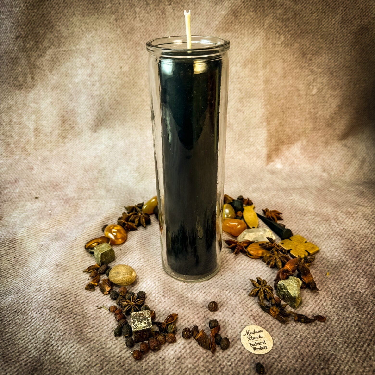 Black Beeswax Vigil Candle and Vigil Refill