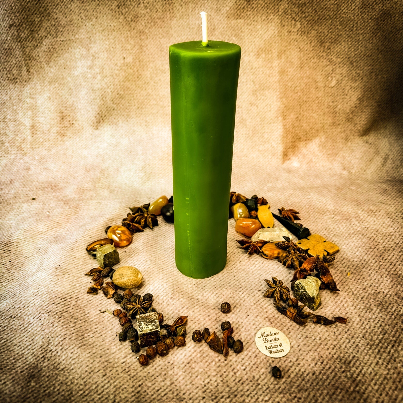Green Beeswax Vigil Candle and Vigil Refill