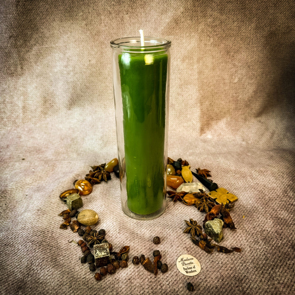Green Beeswax Vigil Candle and Vigil Refill