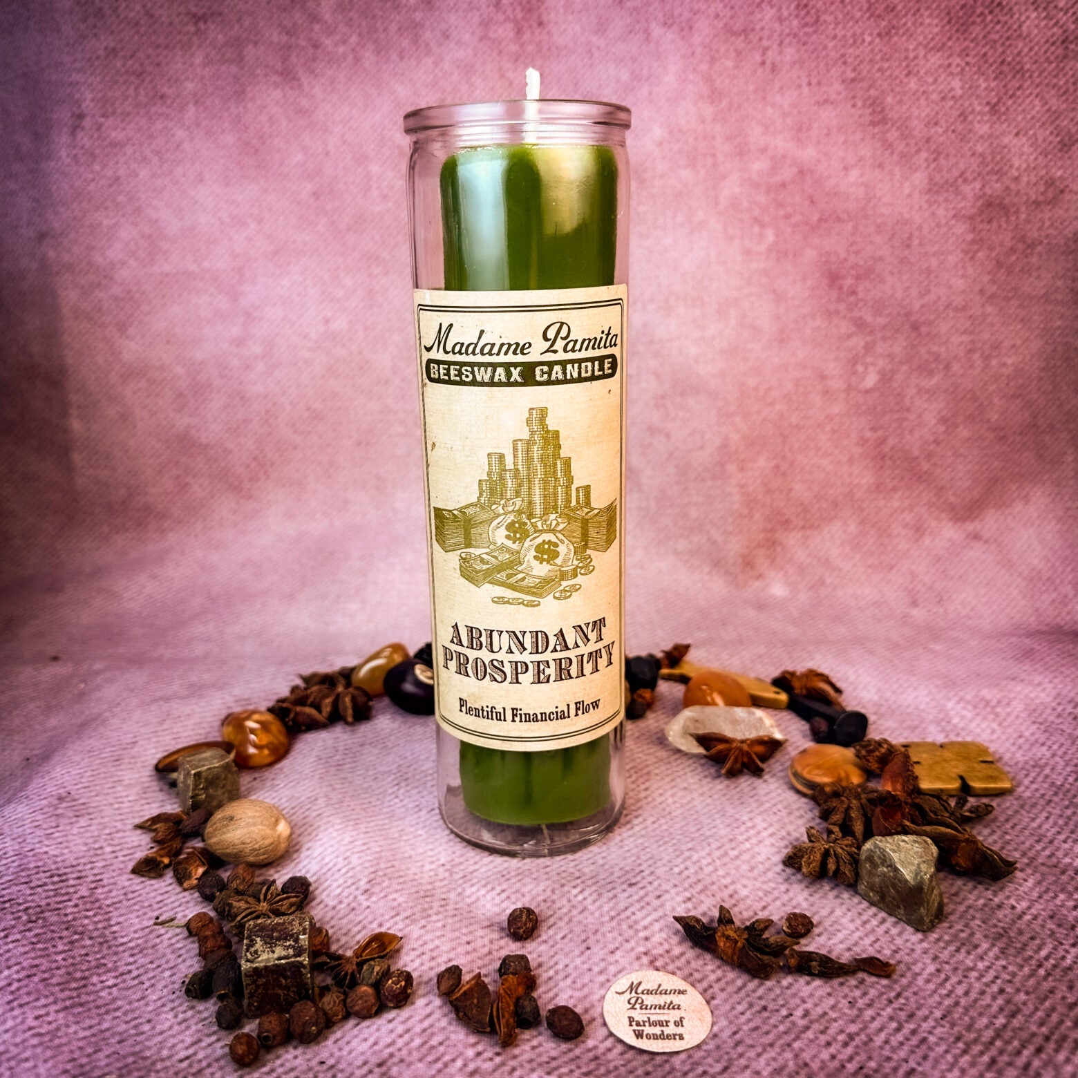 Madame Pamita Abundant Prosperity Beeswax Vigil Candle