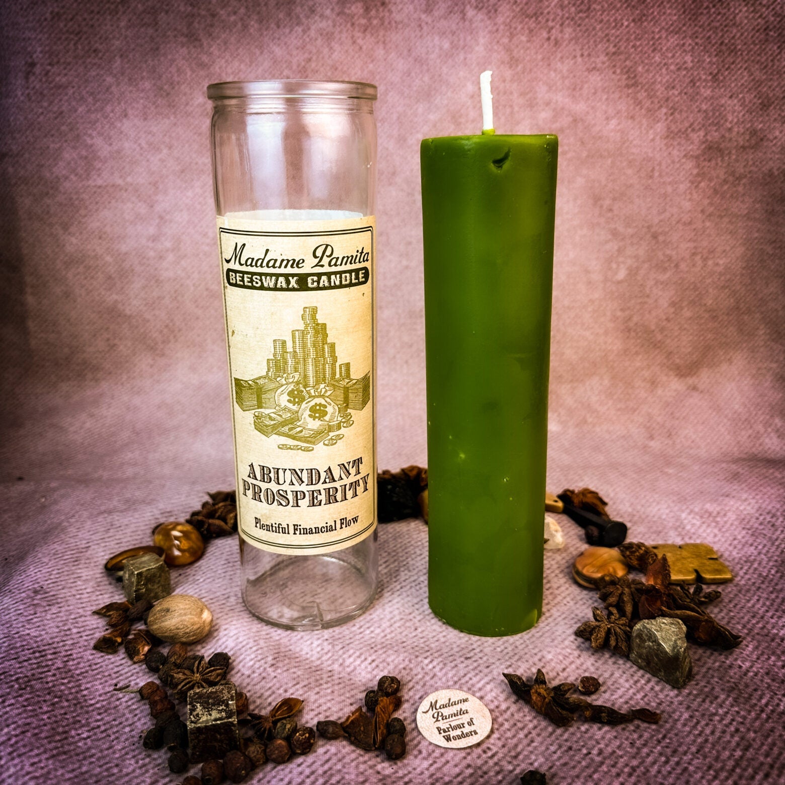 Madame Pamita Abundant Prosperity Beeswax Vigil Candle