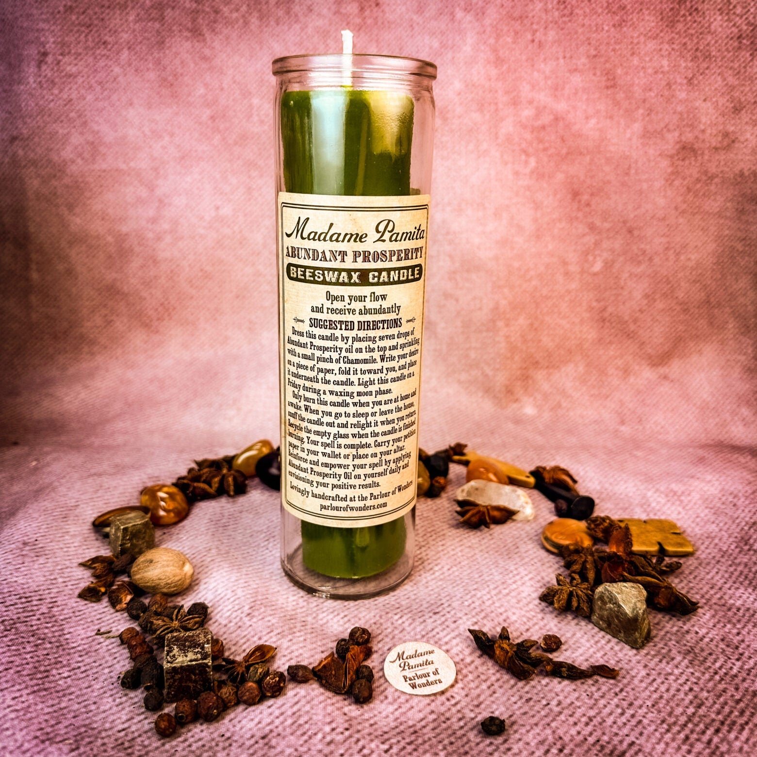 Madame Pamita Abundant Prosperity Beeswax Vigil Candle