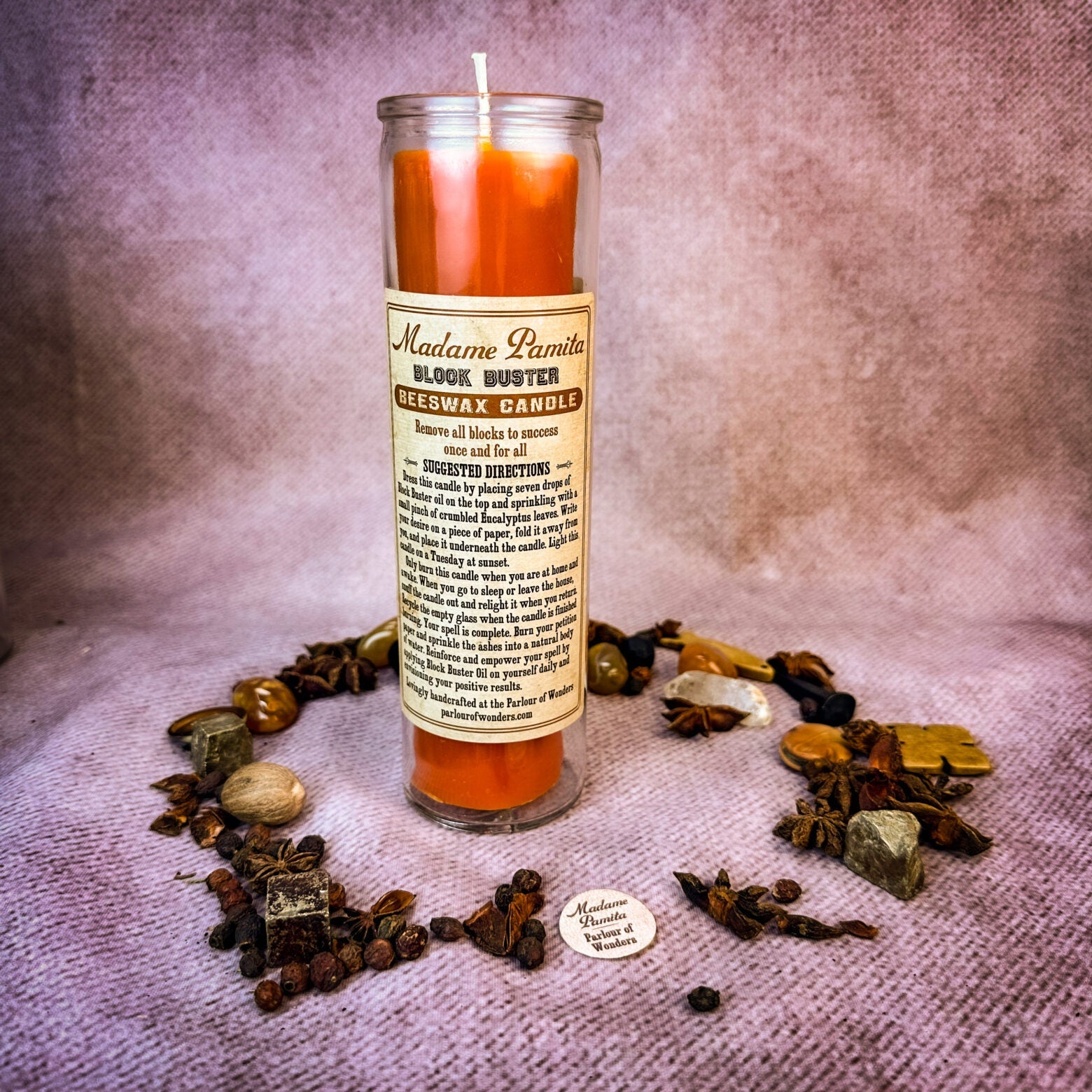 Madame Pamita Block Buster Beeswax Vigil Candle