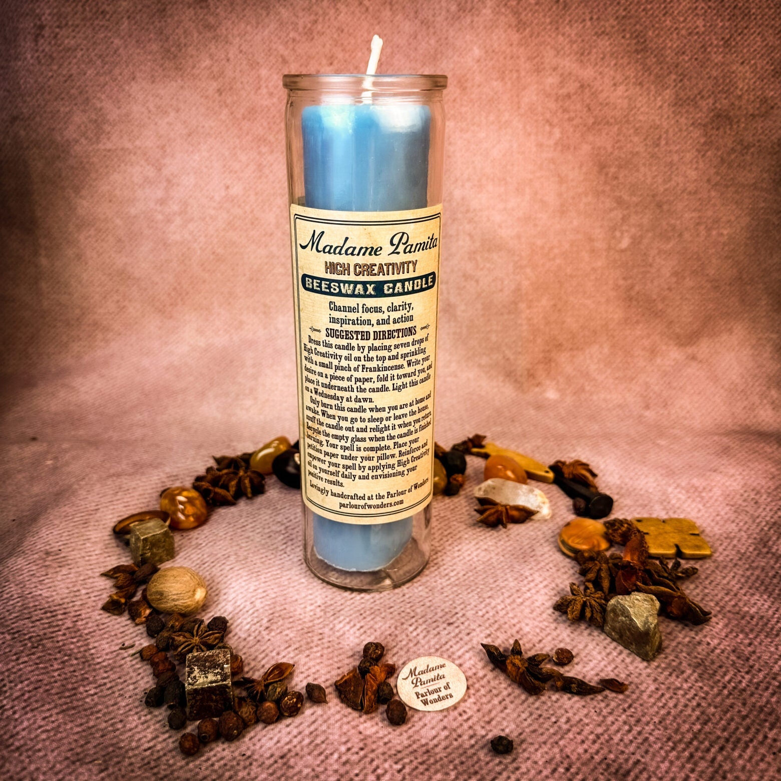 Madame Pamita High Creativity Beeswax Vigil Candle