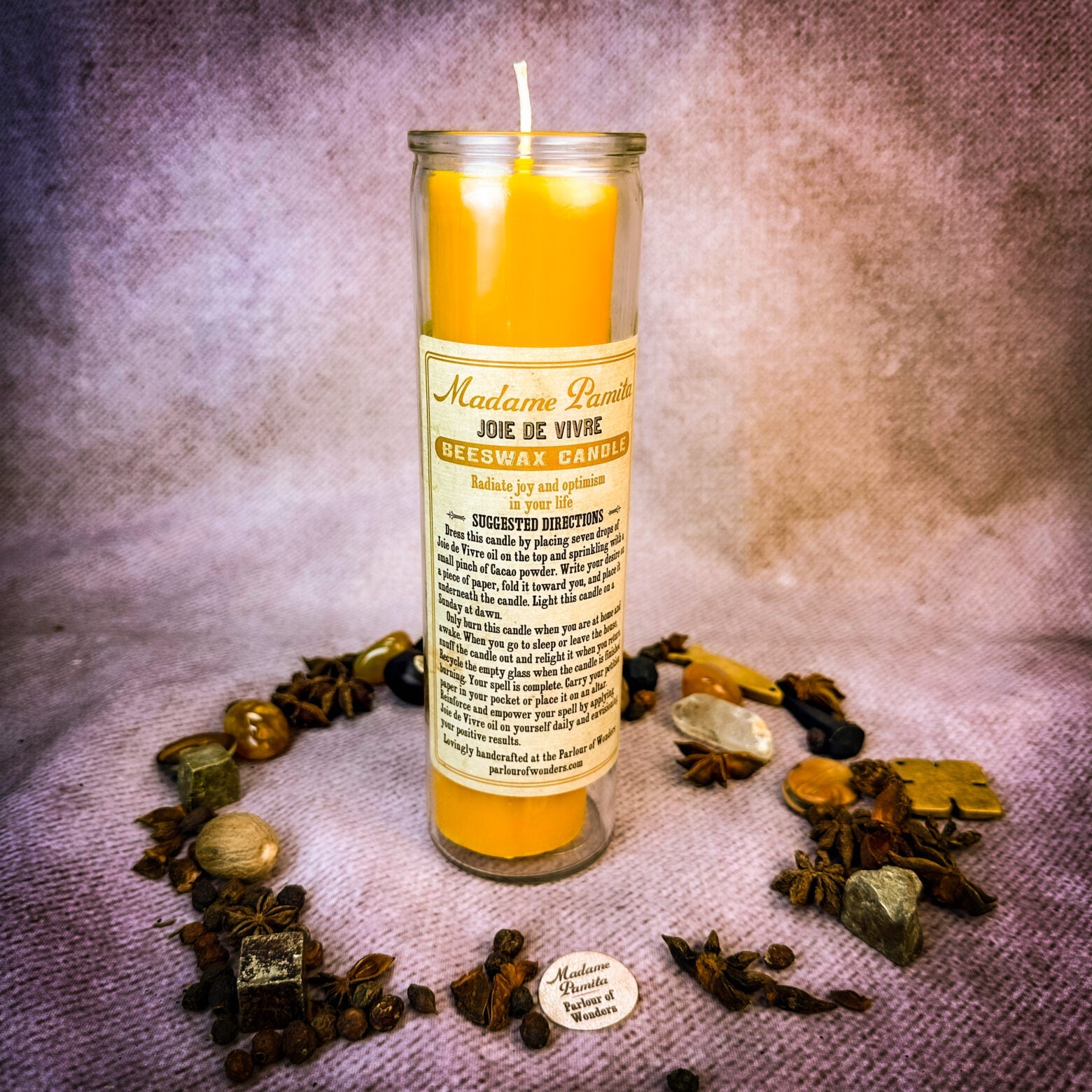 Madame Pamita Joie De Vivre Beeswax Vigil Candle