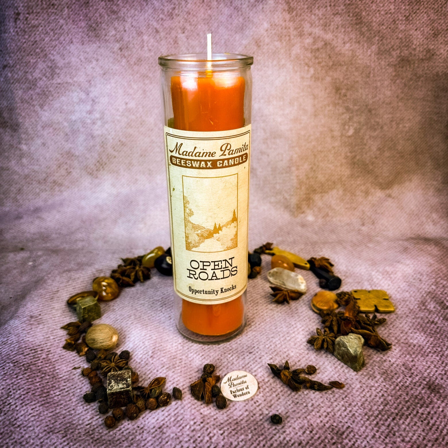 Madame Pamita Open Roads Beeswax Vigil Candle