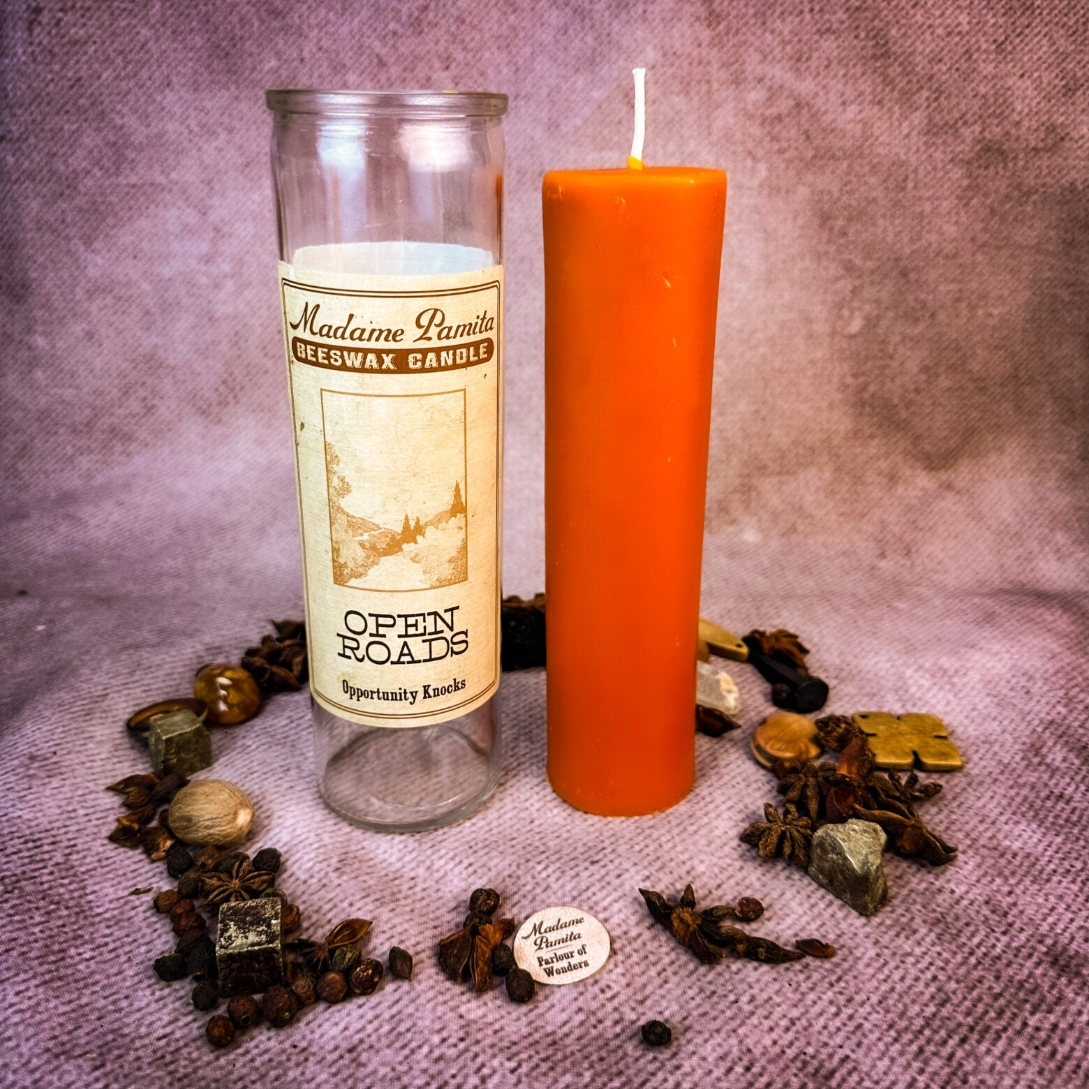 Madame Pamita Open Roads Beeswax Vigil Candle