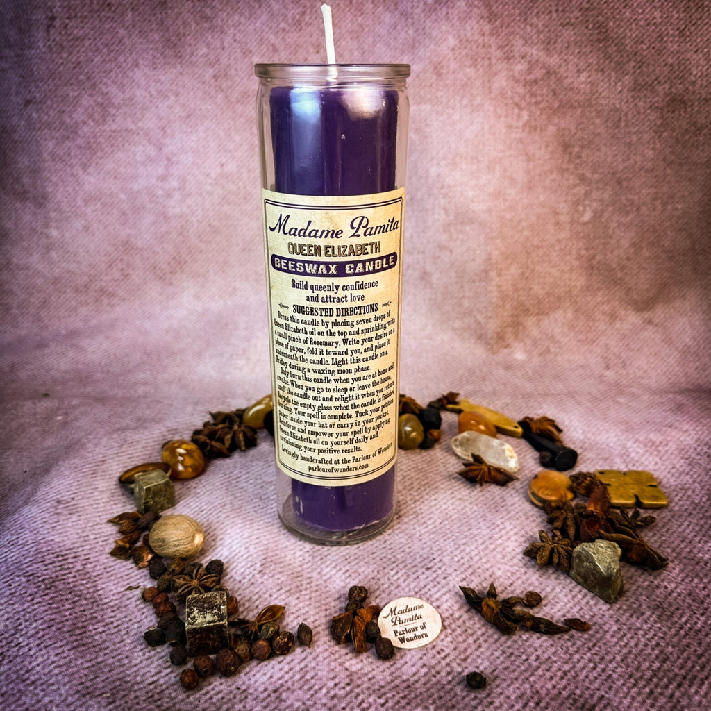 Madame Pamita Queen Elizabeth Beeswax Vigil Candle