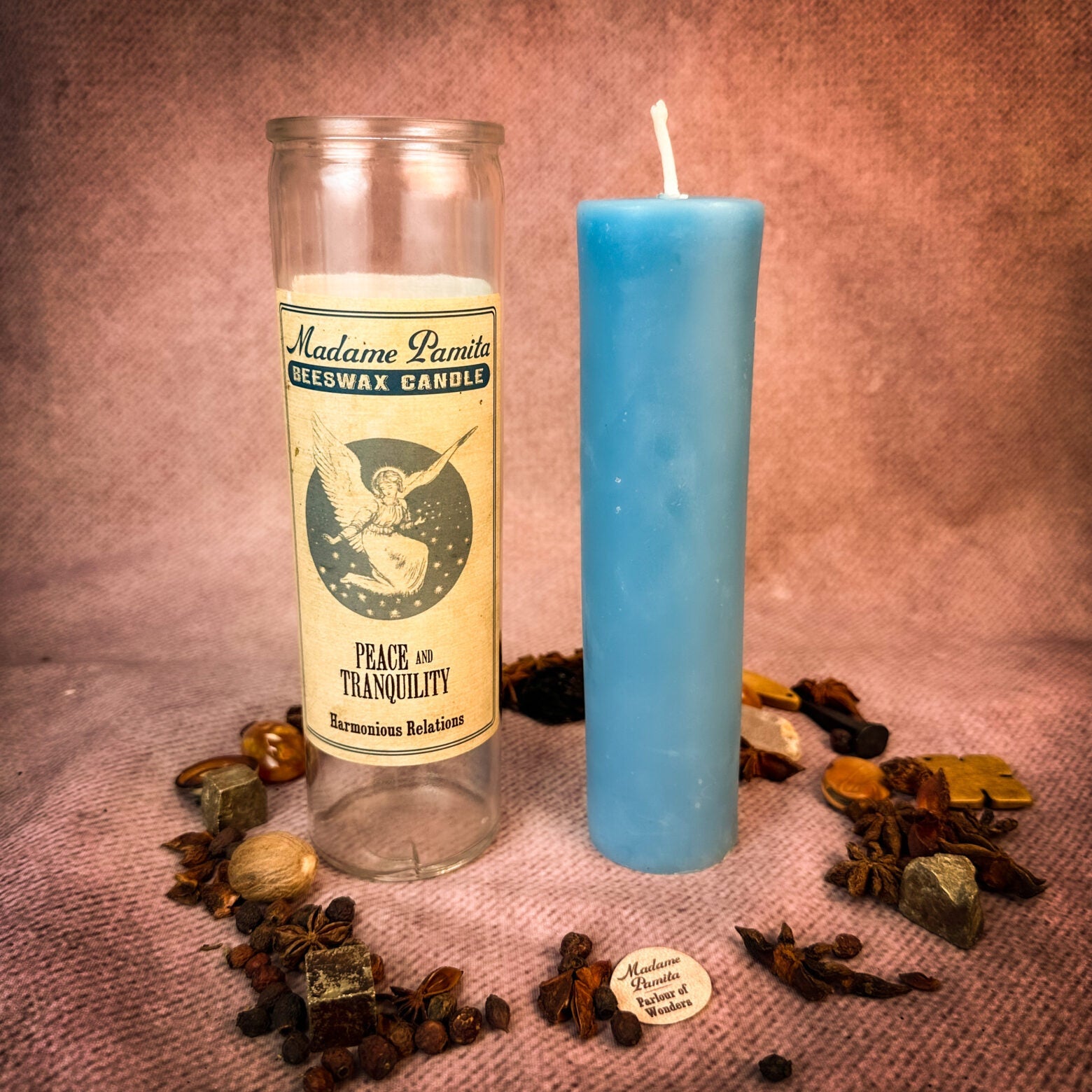 Madame Pamita Peace and Tranquility Beeswax Vigil Candle