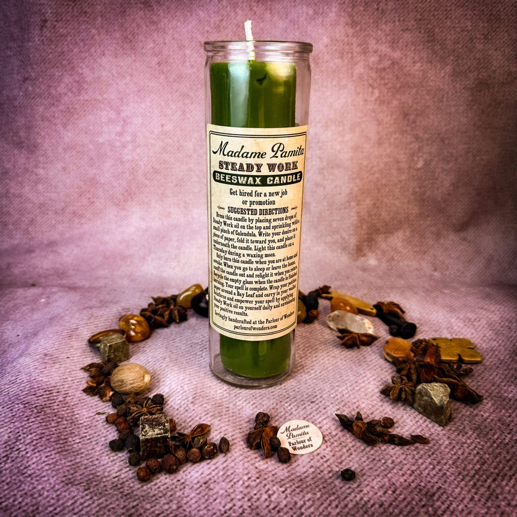 Madame Pamita Steady Work Beeswax Vigil Candle