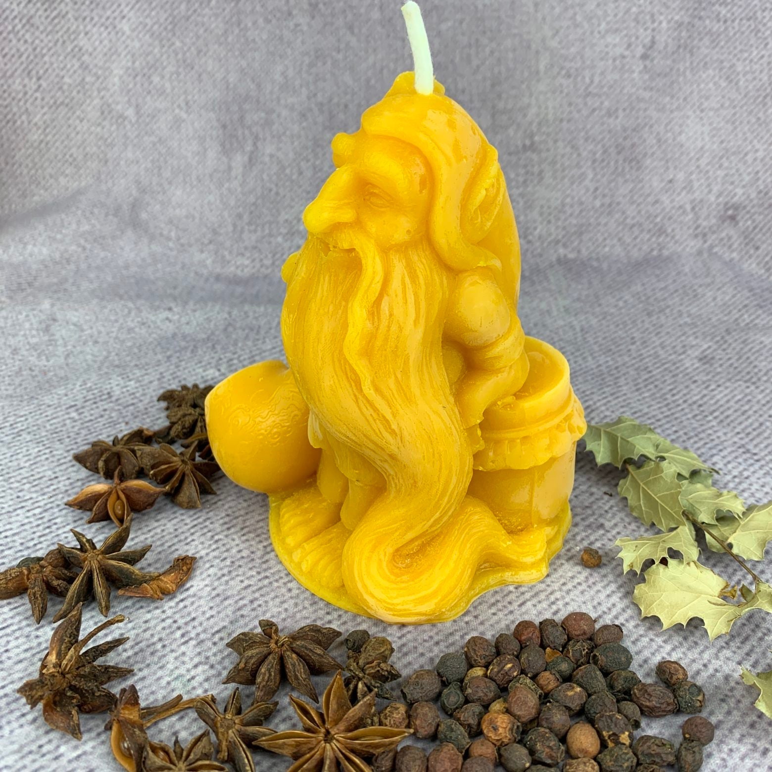 Beeswax Domovyk House Gnome Spell Candle