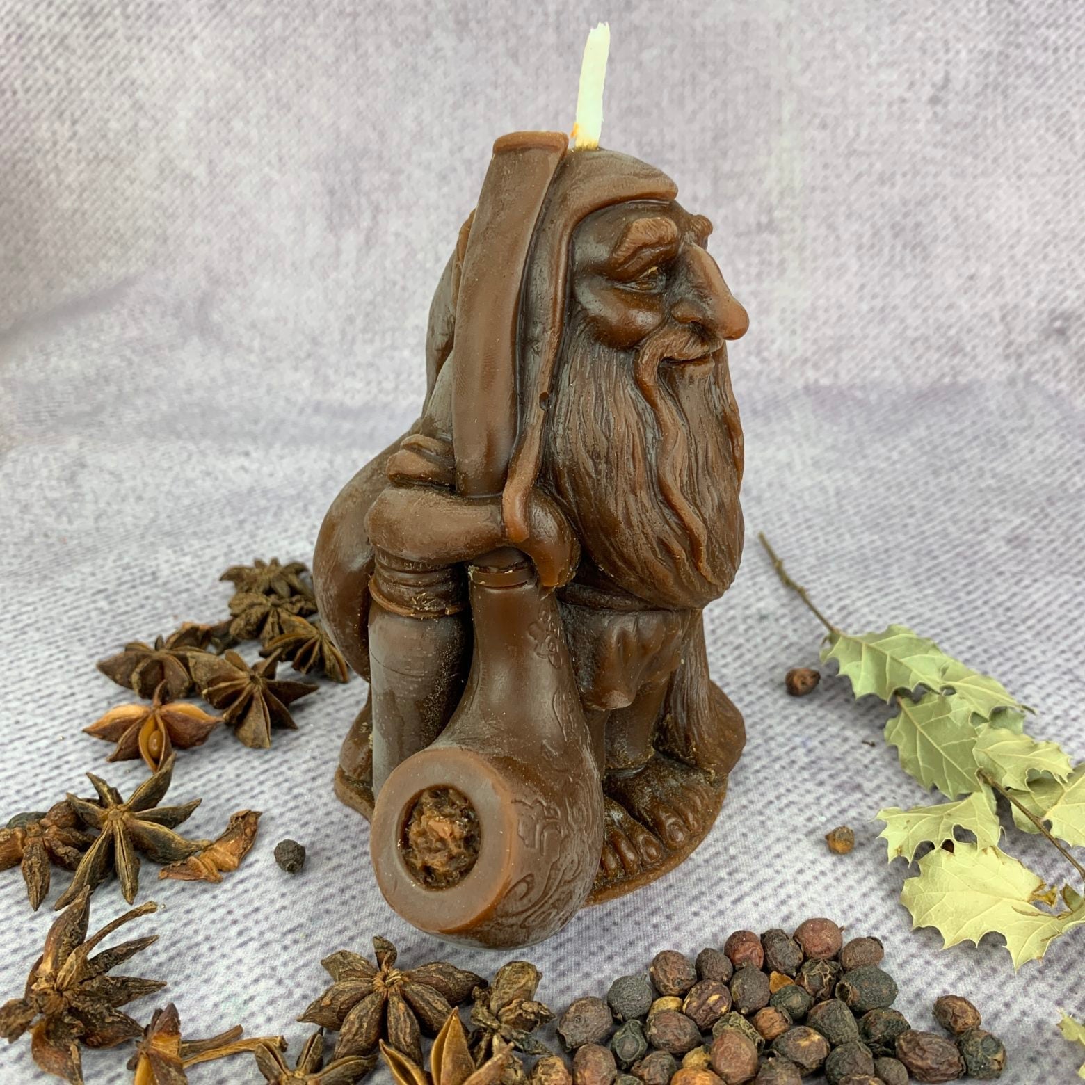 Beeswax Domovyk House Gnome Spell Candle