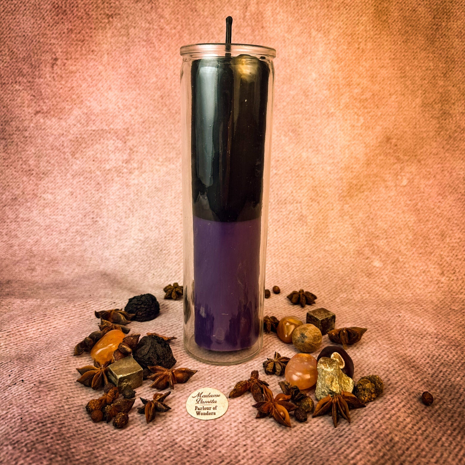 Purple Beeswax Reversing Vigil Candle and Vigil Refill