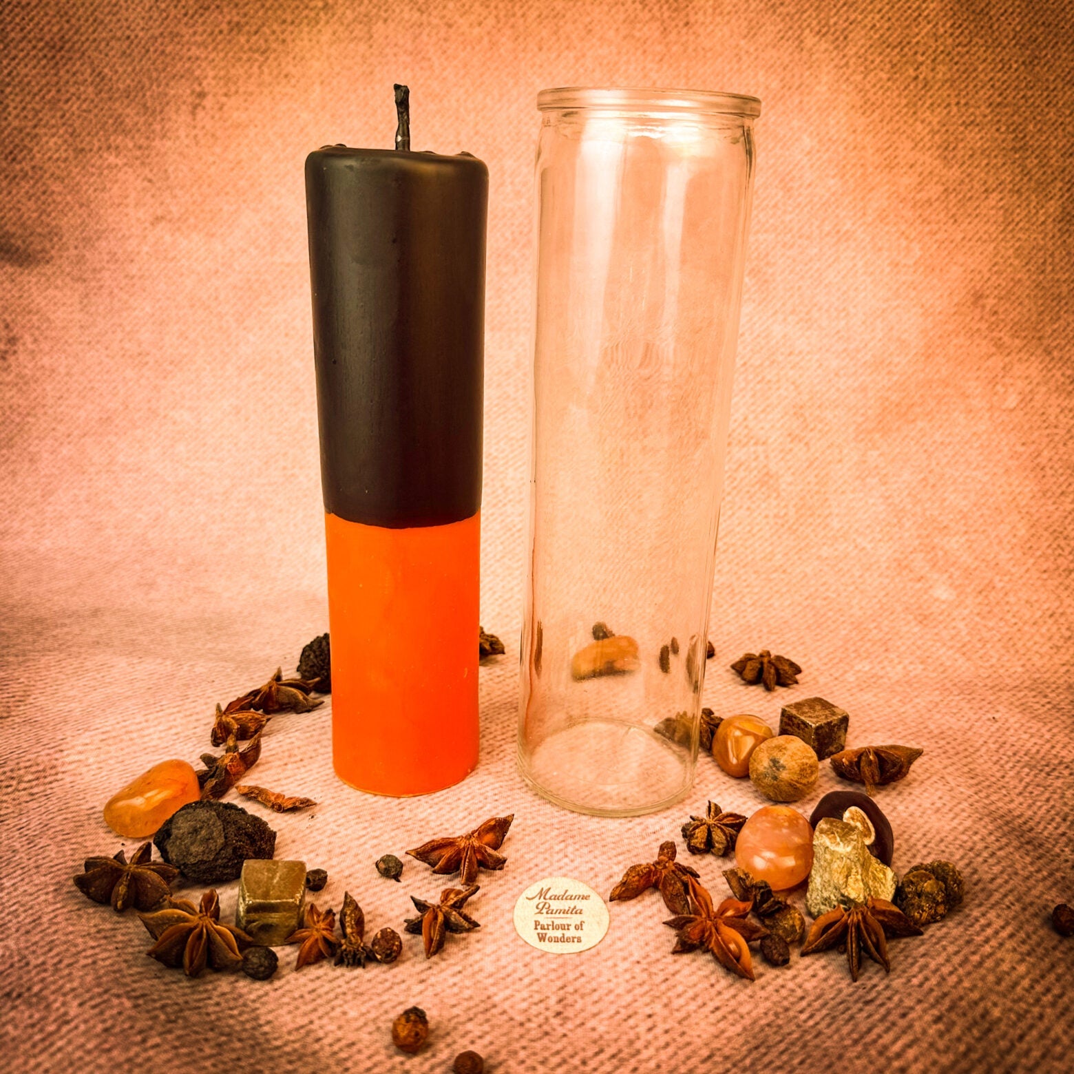 Orange Beeswax Reversing Vigil Candle and Vigil Refill