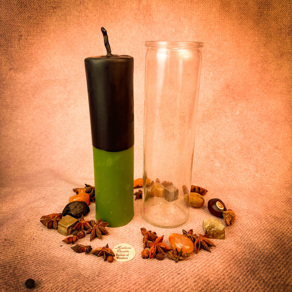 Green Beeswax Reversing Vigil Candle and Vigil Refill