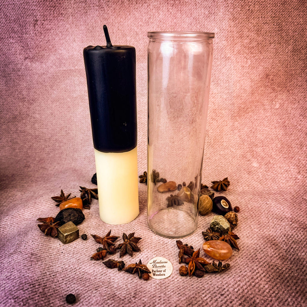 White Beeswax Reversing Vigil Candle and Vigil Refill