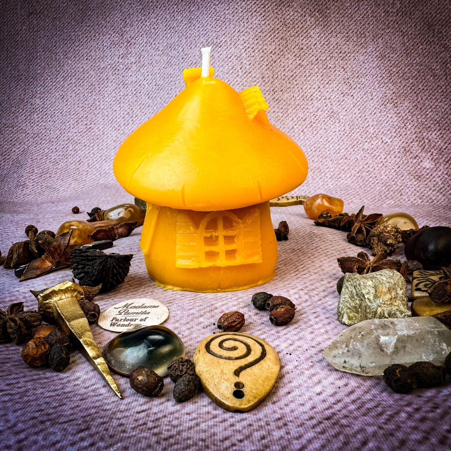 Mushroom Fairy Hut Cozy Home Candle Spell Kit - Sanctuary & Blessing Magic