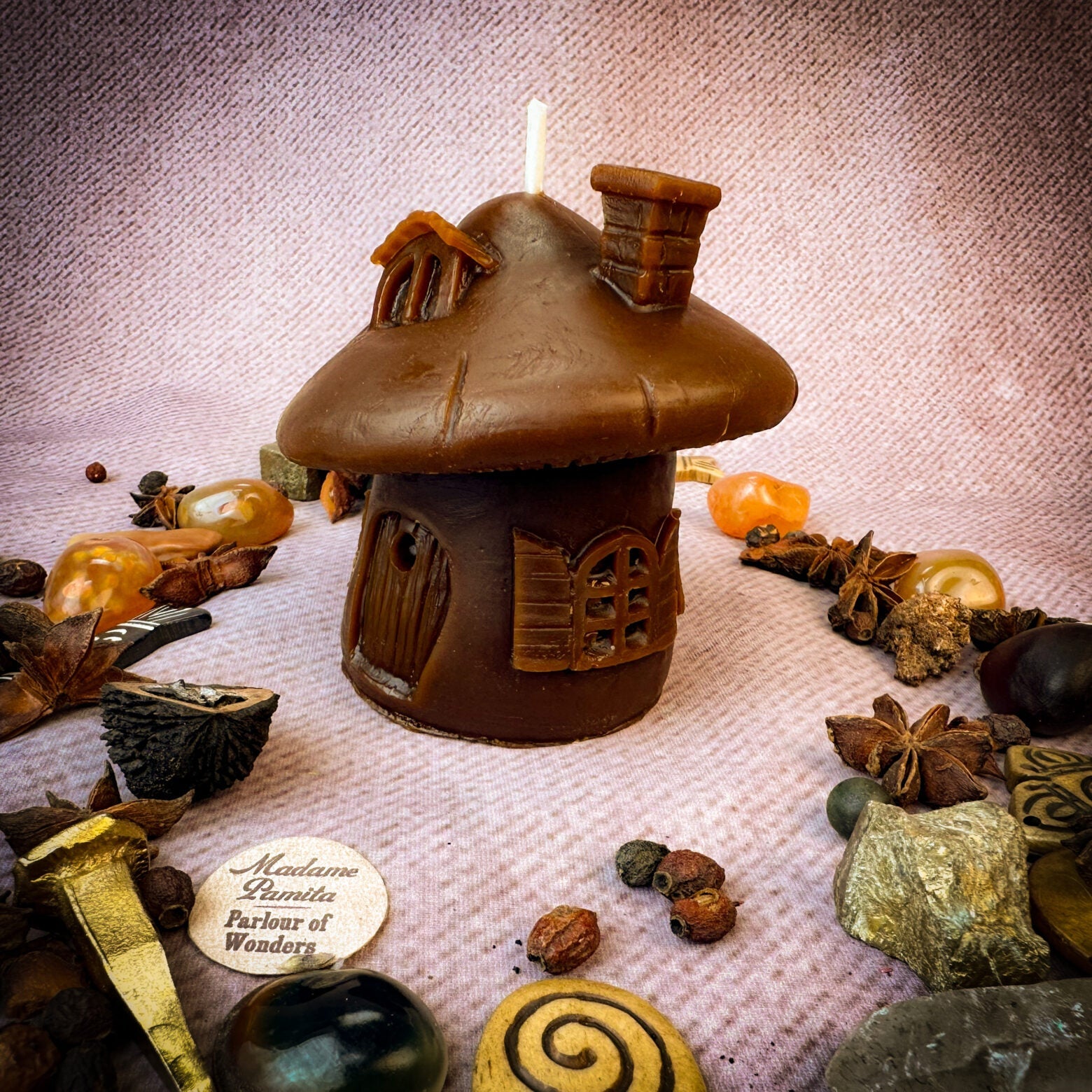 Mushroom Fairy Hut Cozy Home Candle Spell Kit - Sanctuary & Blessing Magic