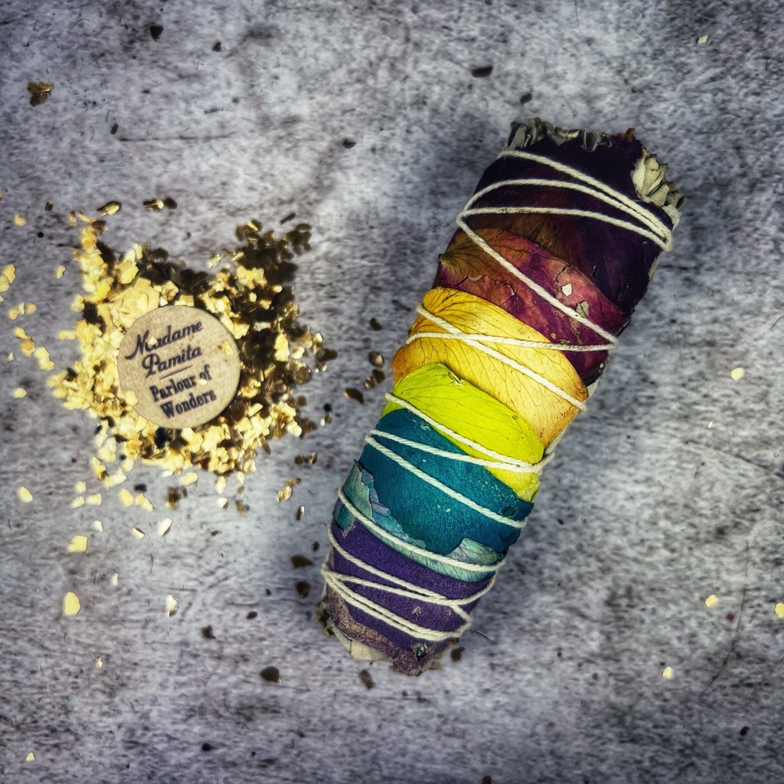 Rainbow Rose Petal and White Sage Smudge