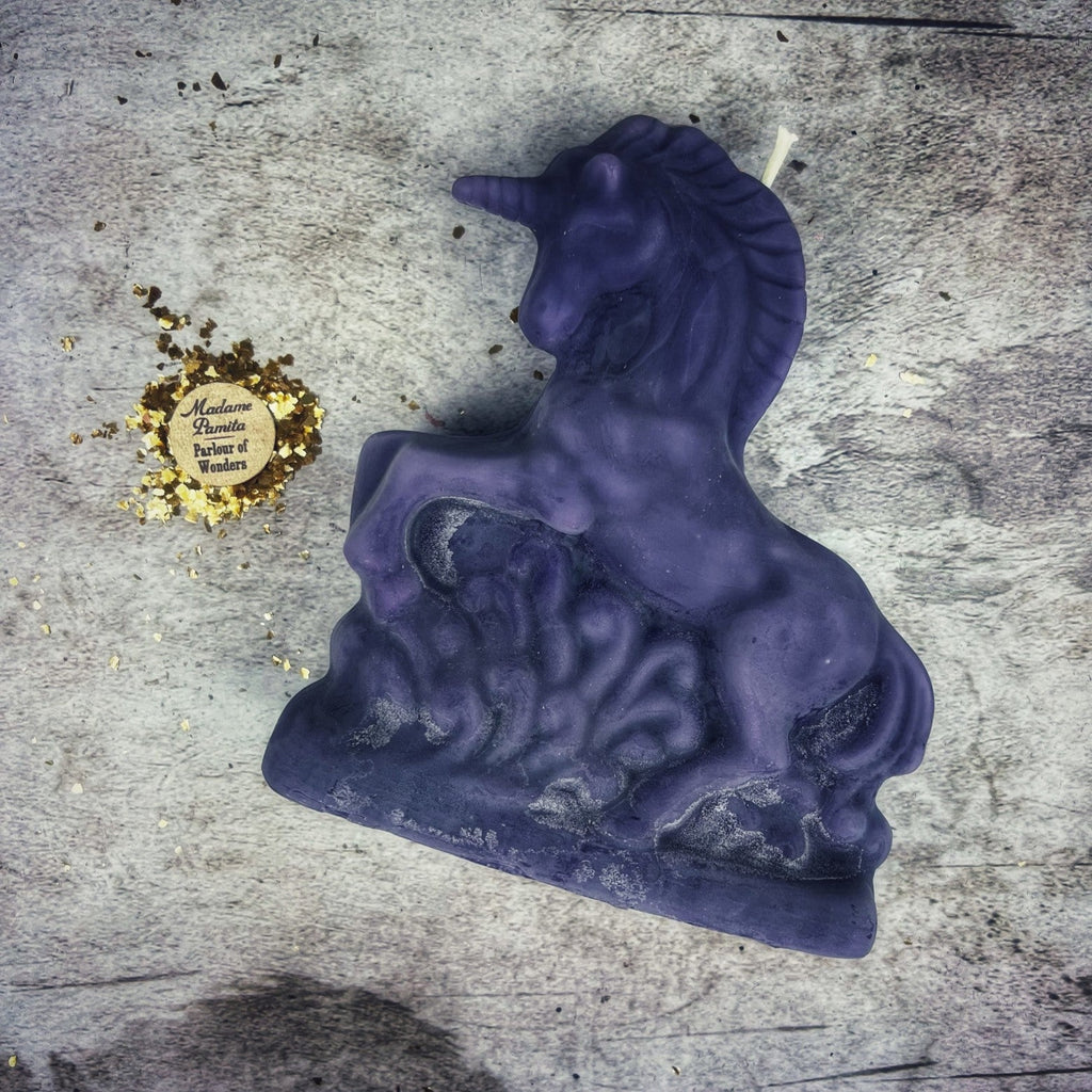 Beeswax Enchanted Unicorn Spell Candle - Manifestation & Wishes Magic